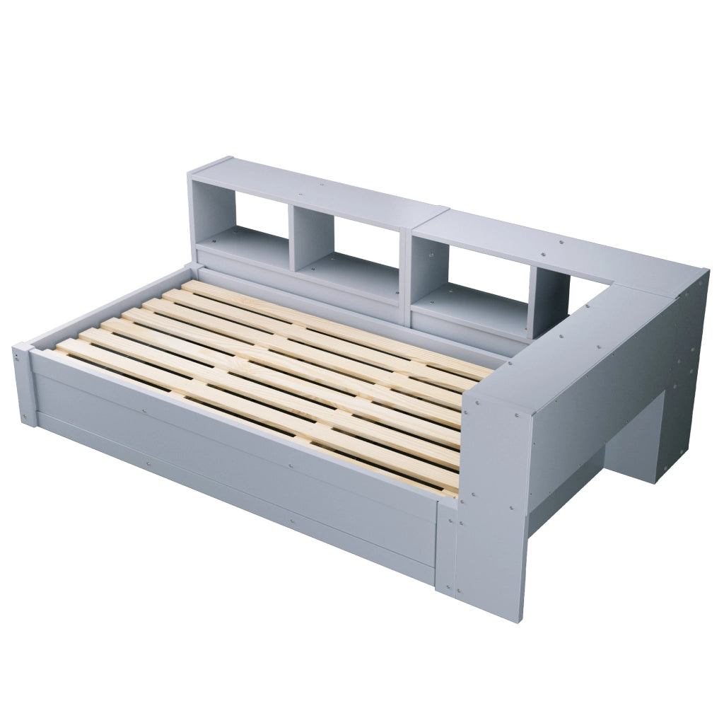 Letto multifunzionale 90x200 cm con LED, presa integrata e vano contenitore