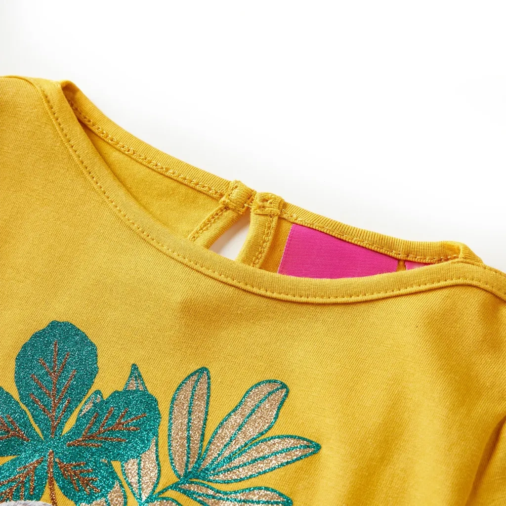 Maglietta da Bambina a Maniche Lunghe Ocra 140cod mxl 132291