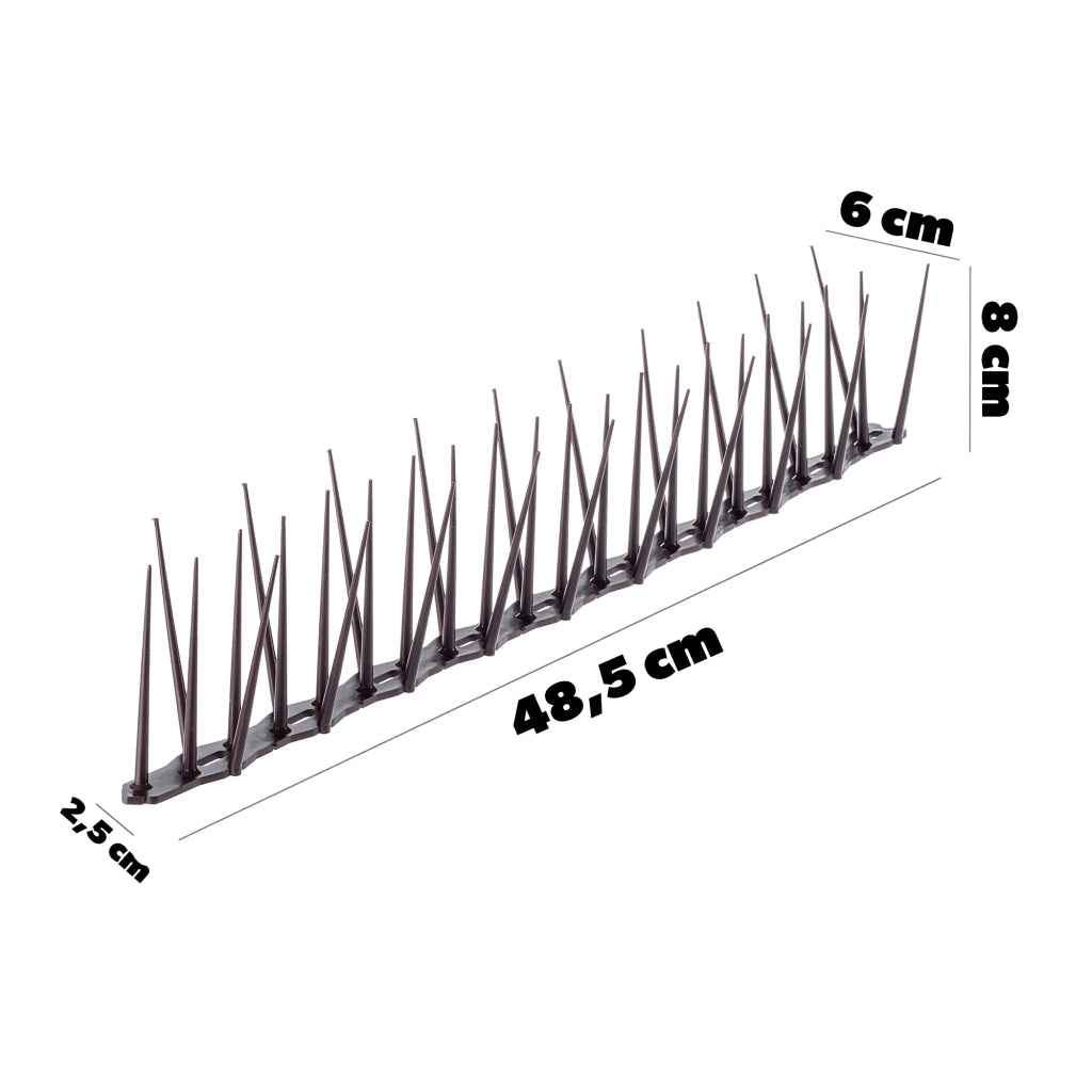 Punte dissuasive per uccelli KADAX in plastica, alte 48,5 cm, sicure.
