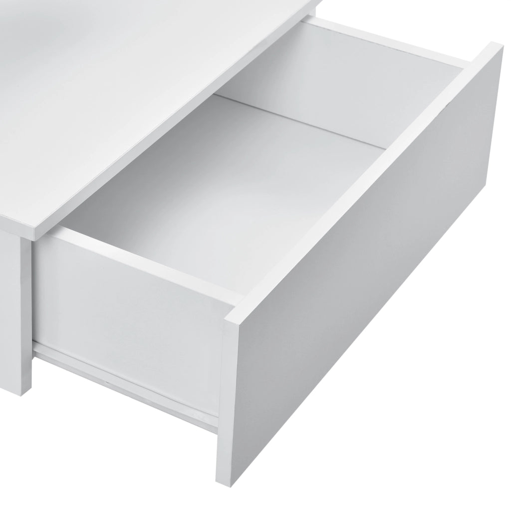 Comodino da Parete Amberg con Cassetto e Ripiani 40x35x31 cm - Bianco [en.casa]