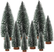 Mini albero di Natale decorazione per tavolo albero di Natale artificiale con effetto neve - 9 pezzi