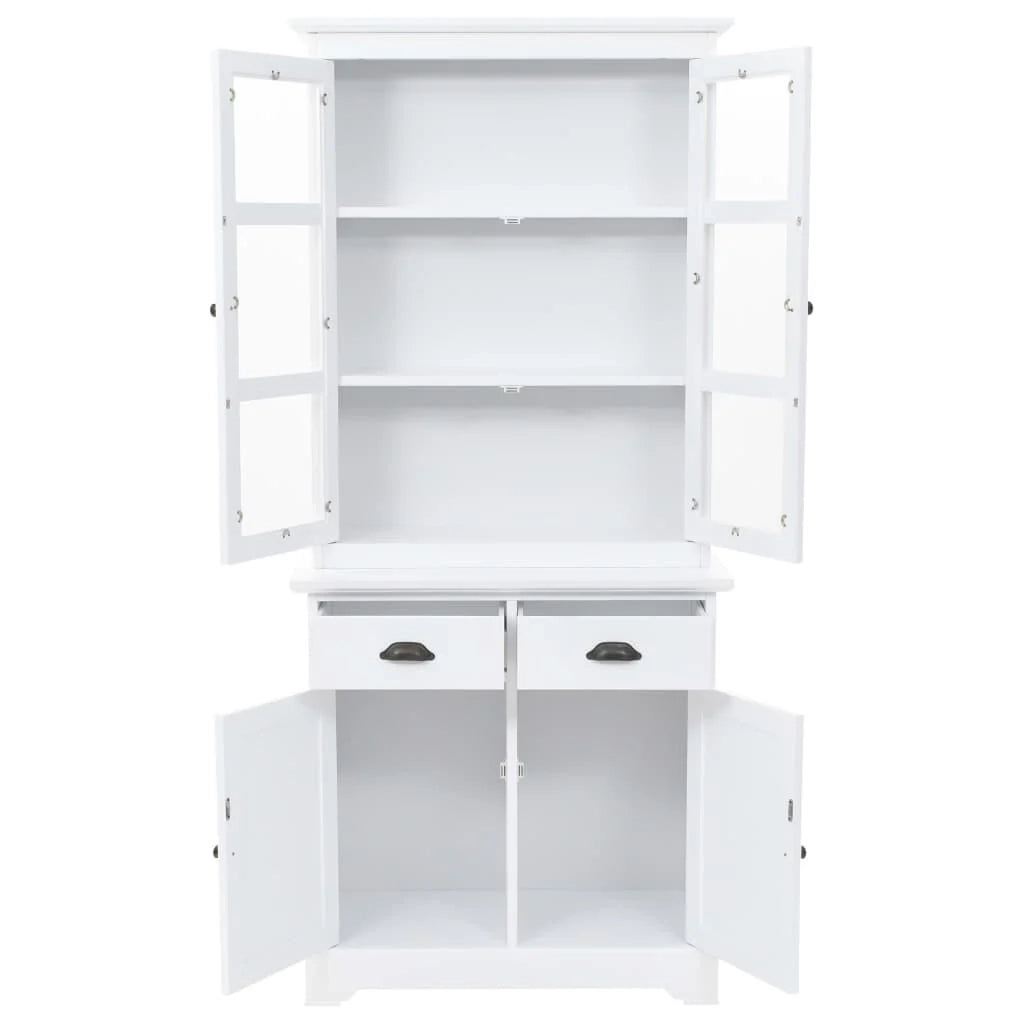 Buffet credenza mobiletto consolle mobile contenitore vetrina con 4 ante MDF e legno di pino 180 cm 4402167