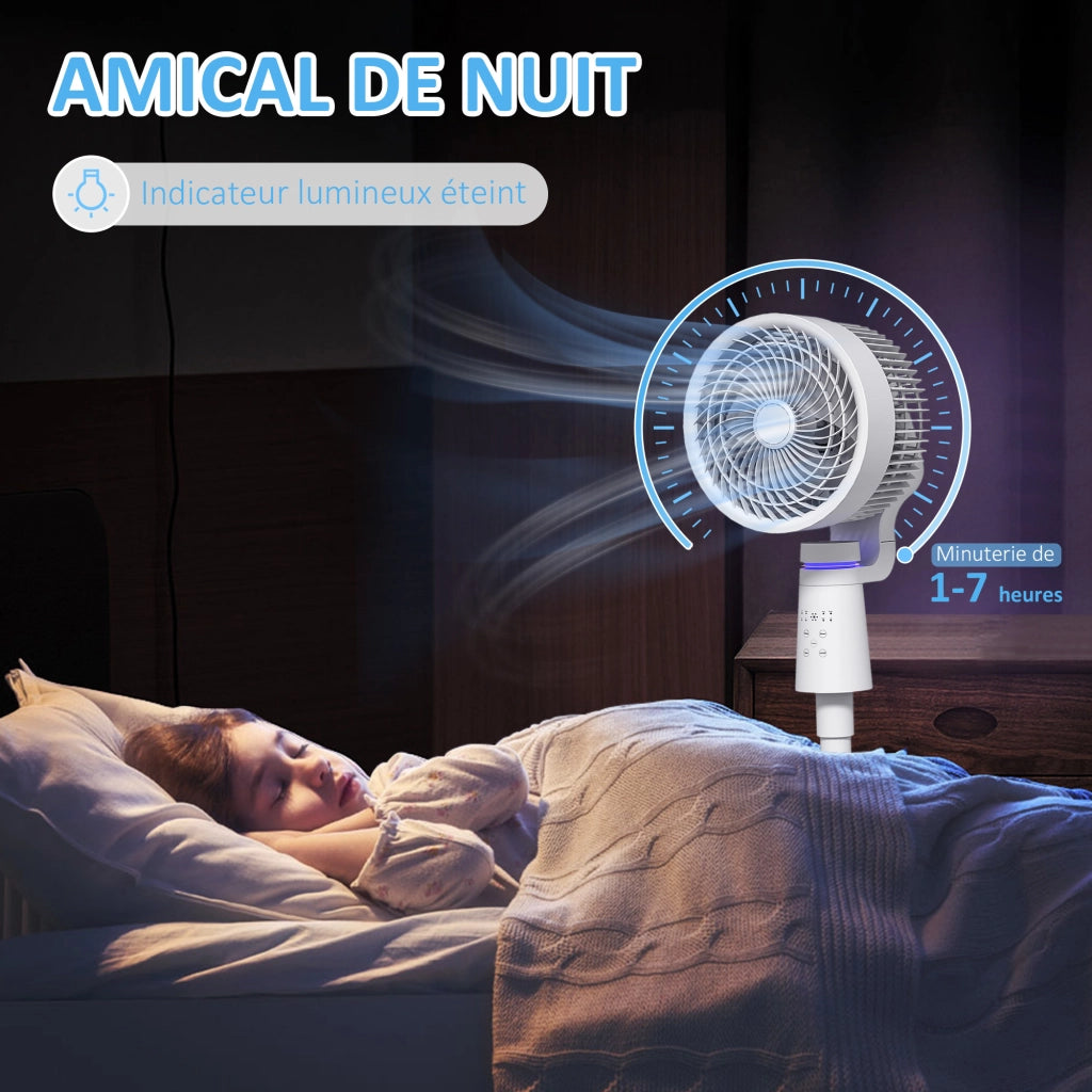 Ventilatore Oscillante a Torre ¨C zephmum ¨C Bianco, Telecomando, Timer 7H, 3 Velocit¨¤
