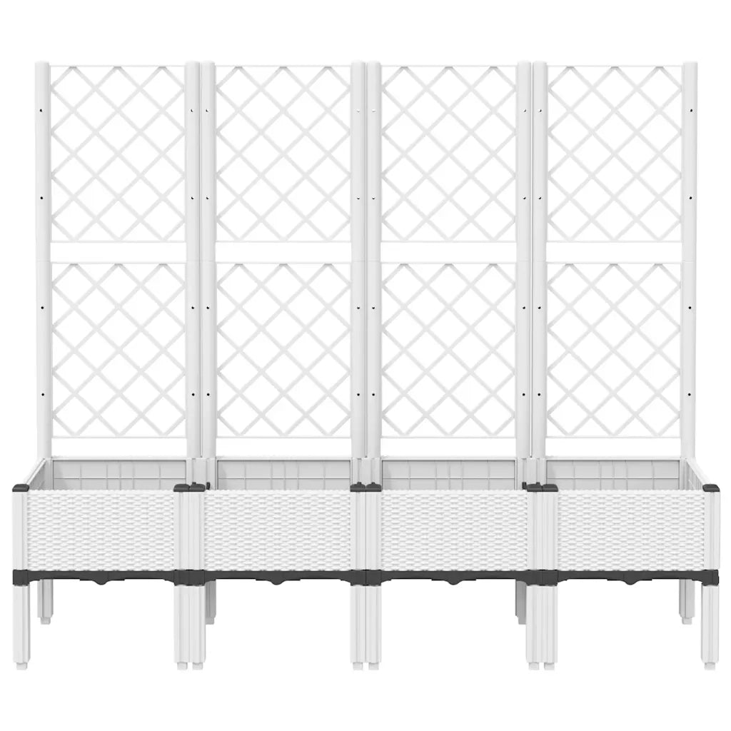 Fioriera da Giardino con Traliccio Bianco 160x40x142 cm in PP 367934