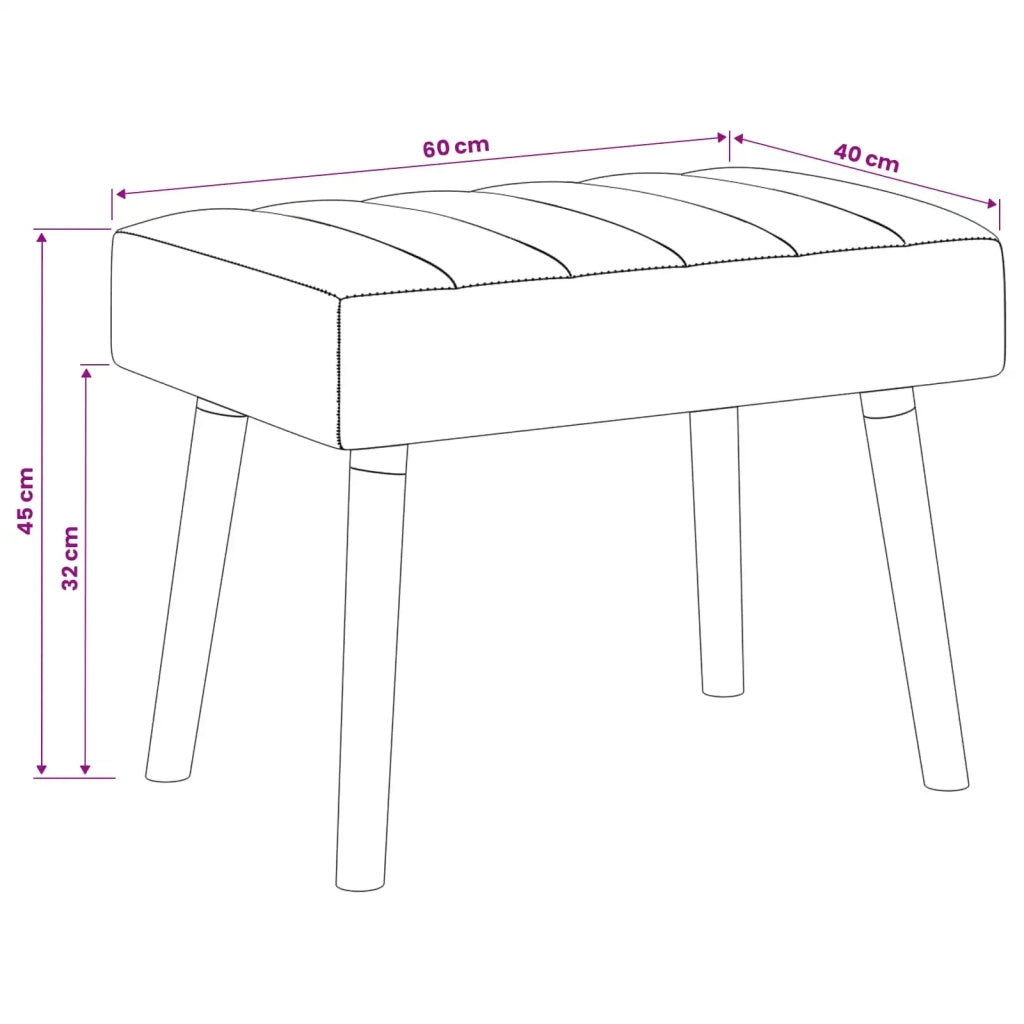 Panchina trapuntata a canale Bianco 60 x 40 x 45 cm Tessuto 42038470