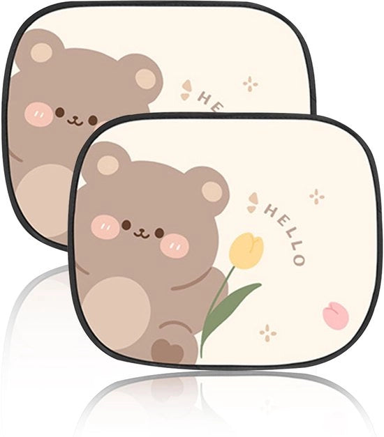Zonwering UV-blocco - Protezione solare per auto - Protezione solare per bambini - Zonwering per vetri laterali - 2 pezzi - Multicolore con motivi animali - Ombreggiatore per auto