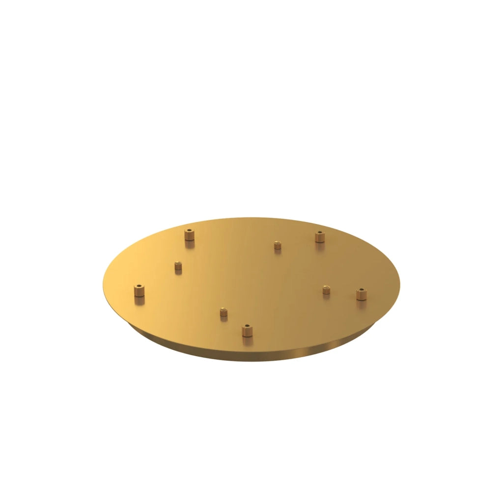 Rosone Tondo Metallo Ottone Satinato 5 Fori D40Cm