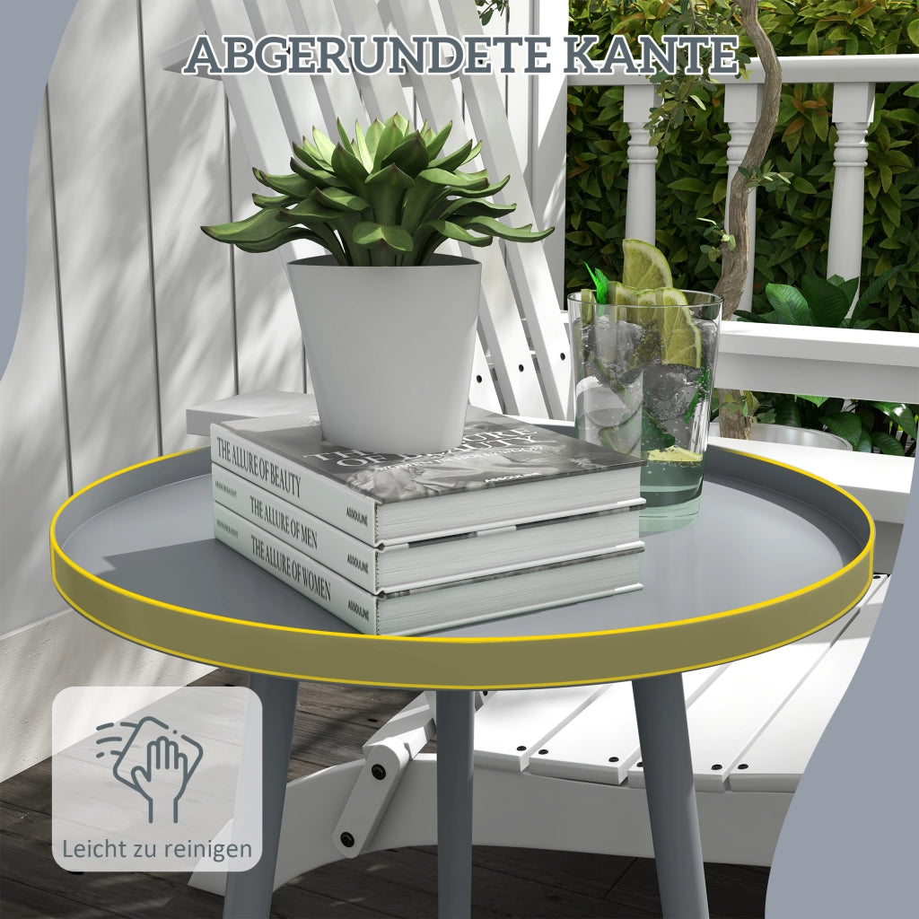 Tavolino da caff¨¨ ¨C zephmum ¨C Grigio, Acciaio, 40x40x50 cm