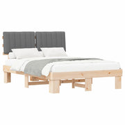 Letto matrimoniale | Letto per adulti | Letto con Testiera Rivestita Grigio chiaro 140 x 200 cm