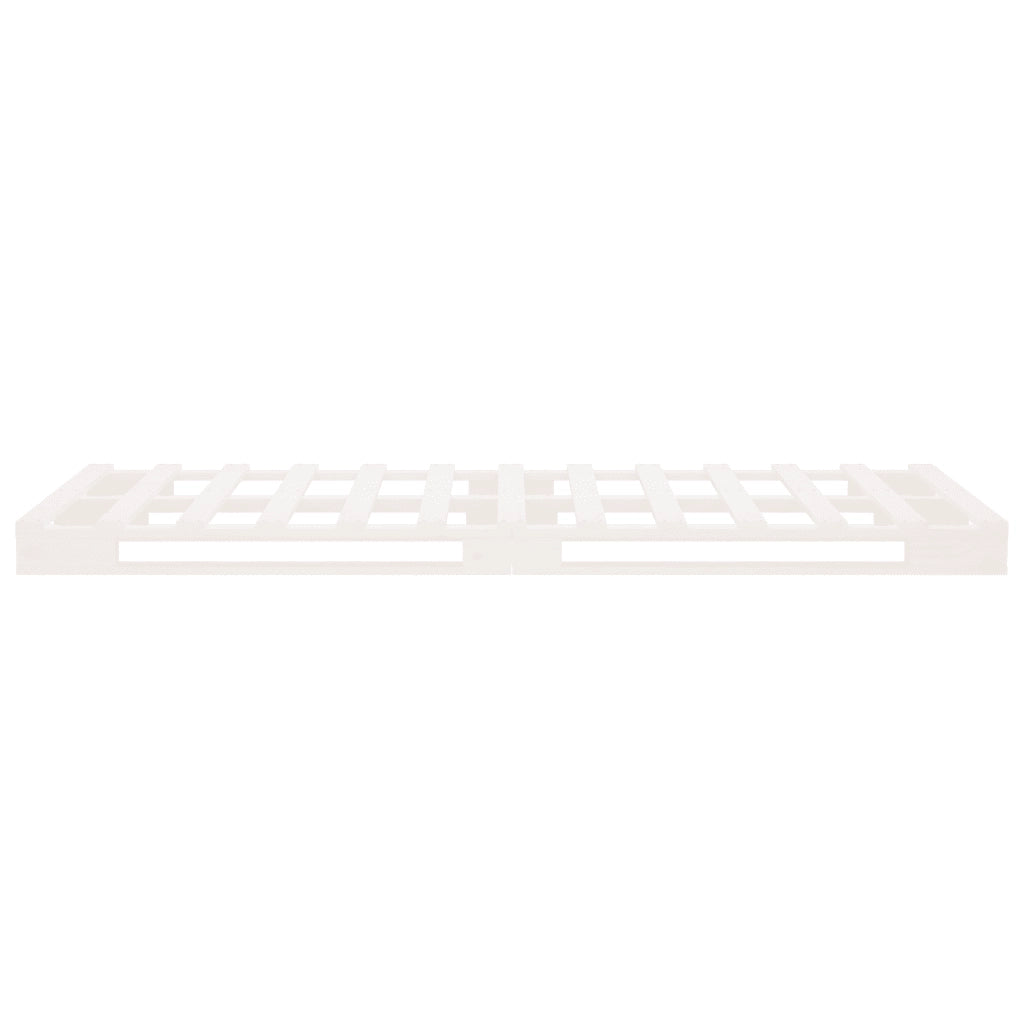 Letto a Pallet Bianco 90x200 cm in Legno Massello di Pino
