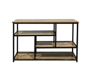KIT MOBILE BASSO STILE INDUSTRIAL LEGNO NERO 140X35X80 CM RIPIANI SOGGIORNO