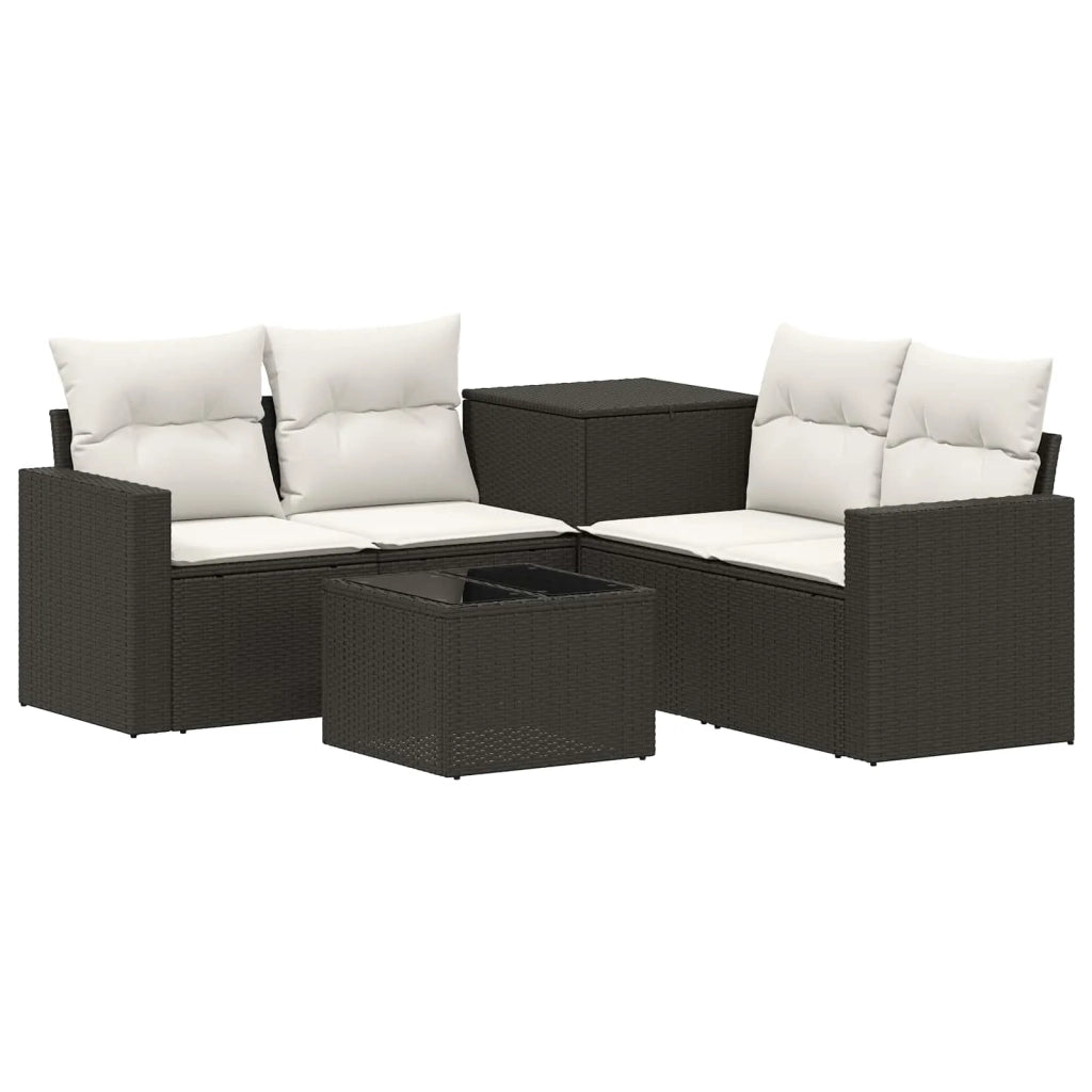 Set di divani 6 pz Nero e Bianco Crema 3447389