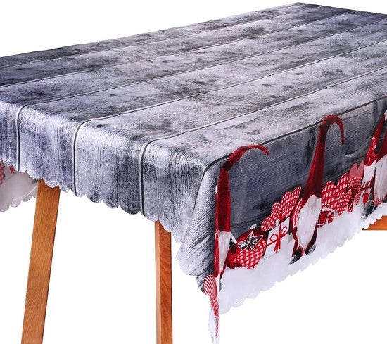 Tavolo da Natale quadrato 150 x 180 cm - Lavabile - Resistente alle macchie - Plastico - Multifunzionale - Atmosfera festiva - Tavolo da pranzo da tavolo da Natale