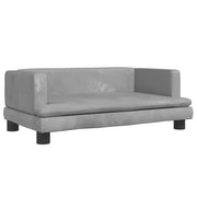 Cuccia per cani comoda cesta da divano colore chiaro 80 x 45 x 30 cm velluto grigio 02_0043122