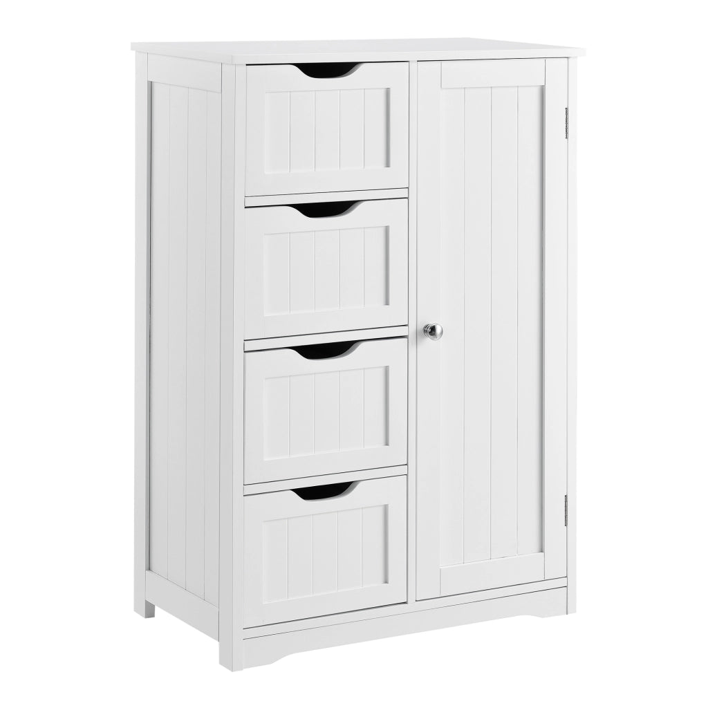 Mobile da Bagno Waterford con 4 Cassetti e 3 Scomparti 81 x 55 x 30 cm - Bianco [en.casa]