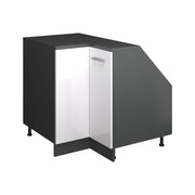 Mobile cucina angolare per sottotetto R-Line Bianco lucido/Antracite 75.6 cm con 1 porta, carcassa dell’armadio profondità 60 cm Vicco