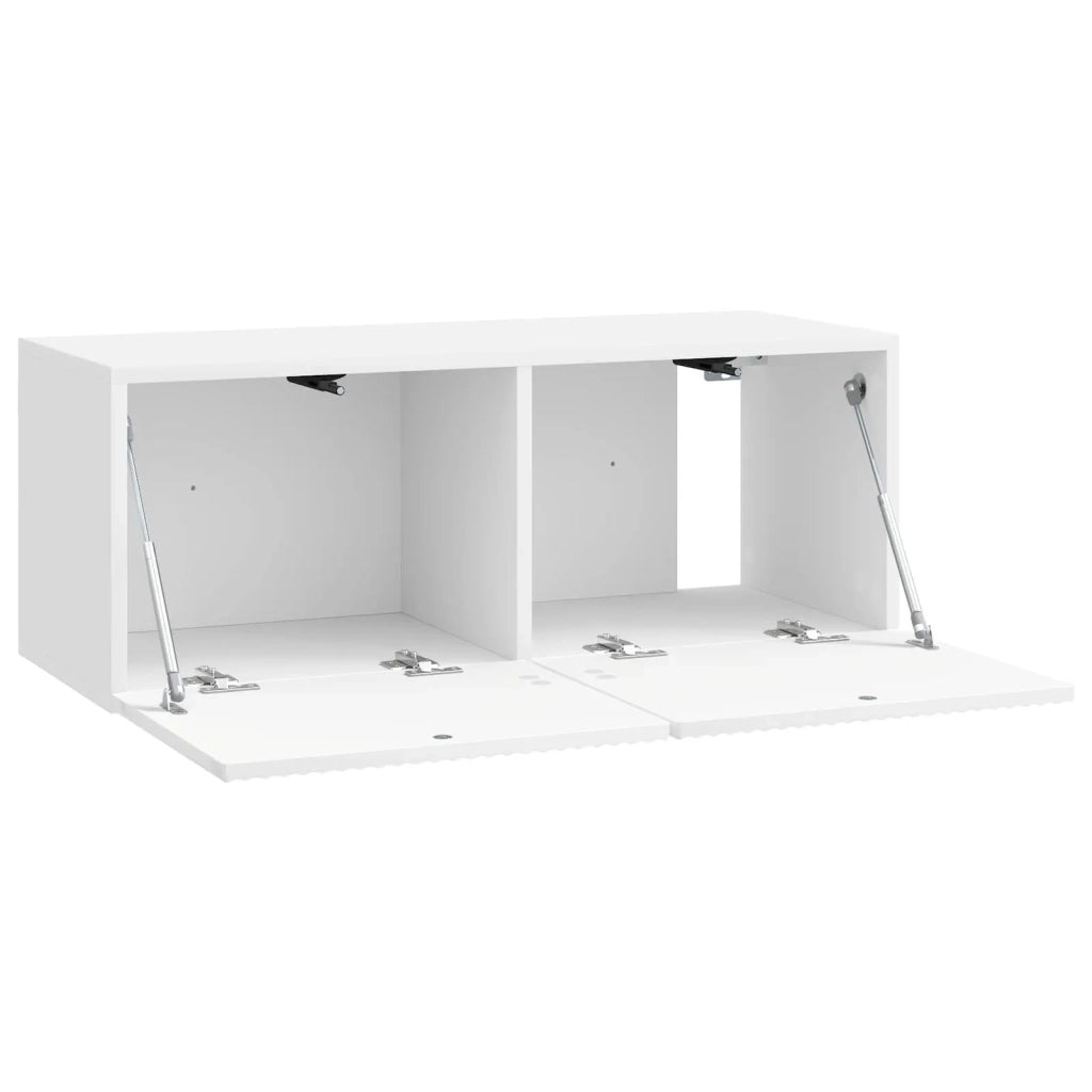 Mobile Porta TV da Muro Bianco Lucido 78,5 x 31 x 30 cm