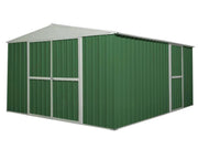 Casetta Box da Giardino in Lamiera di Acciaio Porta Utensili 360x430x210 cm Enaudi Verde