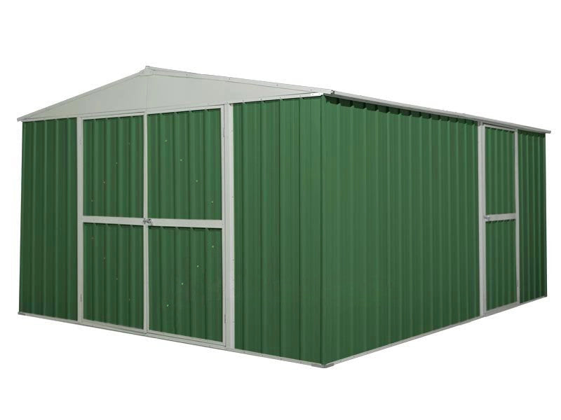 Casetta Box da Giardino in Lamiera di Acciaio Porta Utensili 360x430x210 cm Enaudi Verde