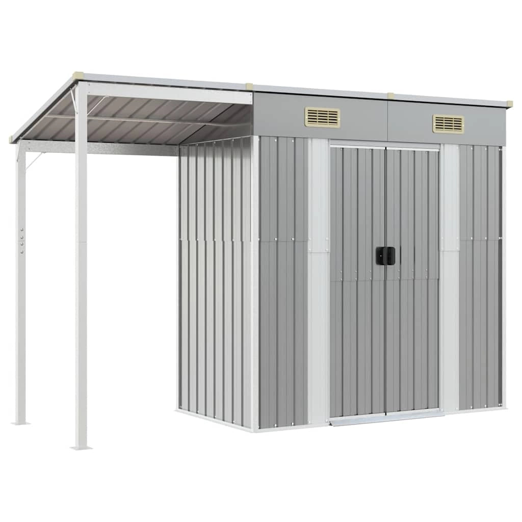 Capannone Tetto Esteso Grigio Chiaro 277x110,5x181cm Acciaiocod mxl 120697