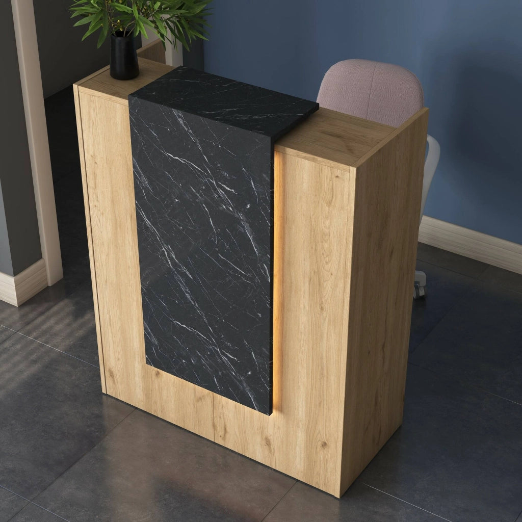 Mappano, Scrivania un Cassetto, 40x90x110h cm Marrone Noce
