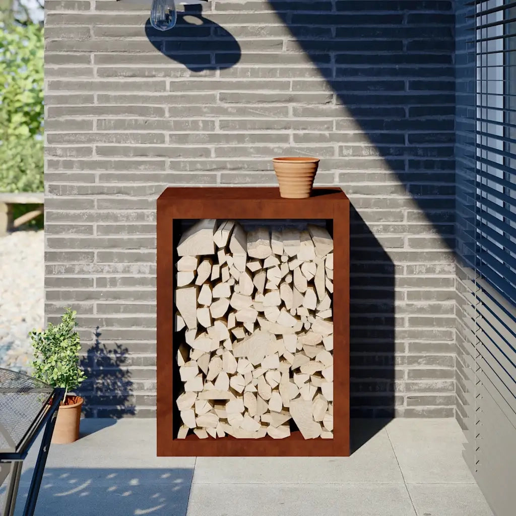 Portalegna 60x40x80 cm in Acciaio Corten CFW1321592