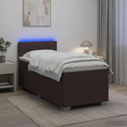 Letto con Box Spring, Materasso e LED Marrone Scuro 80 x 200 cm 3451815