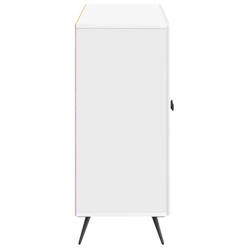 Credenza Bianco Lucido 89 x 34,5 x 80 cm Legno ingegnerizzato