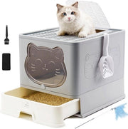 Lavatrice per Gatti Chiusa a Tappo con Sistema di Neutralizzazione degli Odori e Cassetto per Cibo e Scoop Flessibile