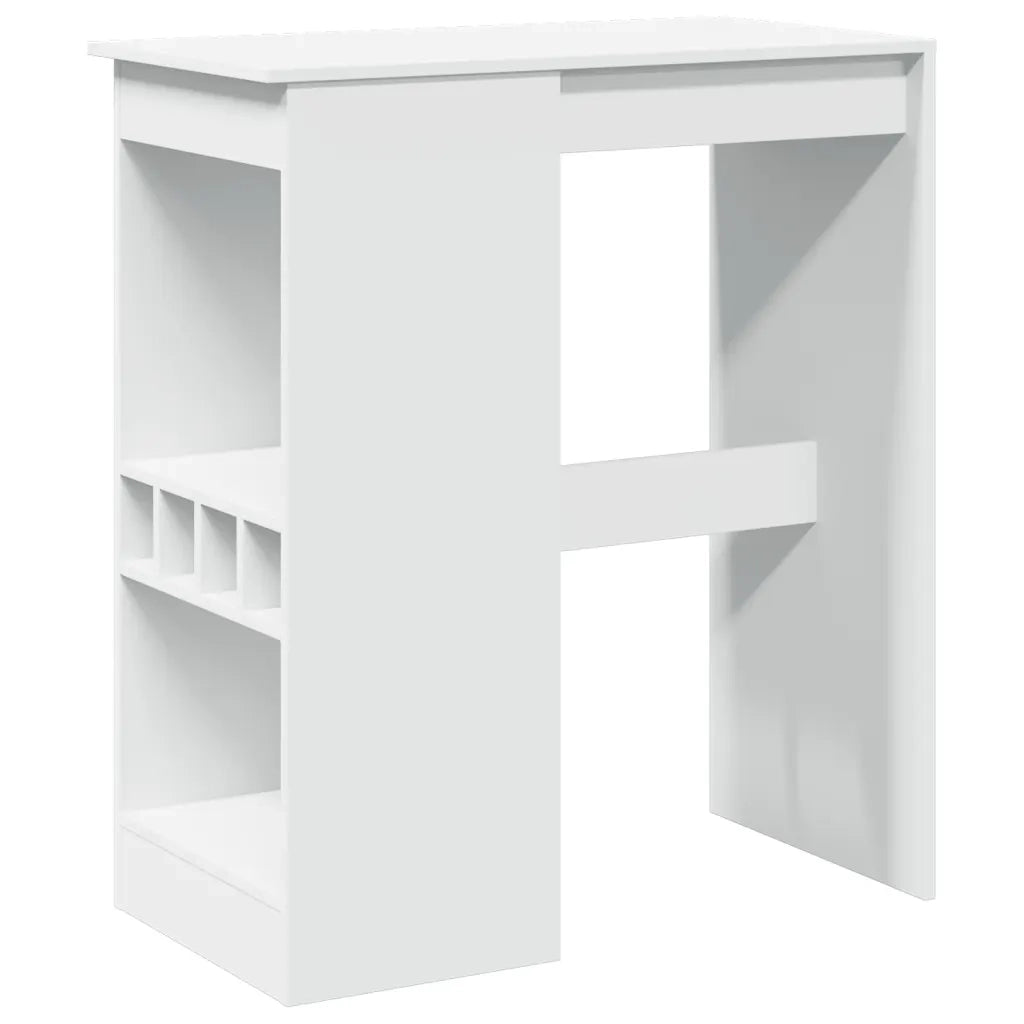 Tavolo Bar con Rastrelliera Bianco 90x47,5x103,5 cm Truciolato