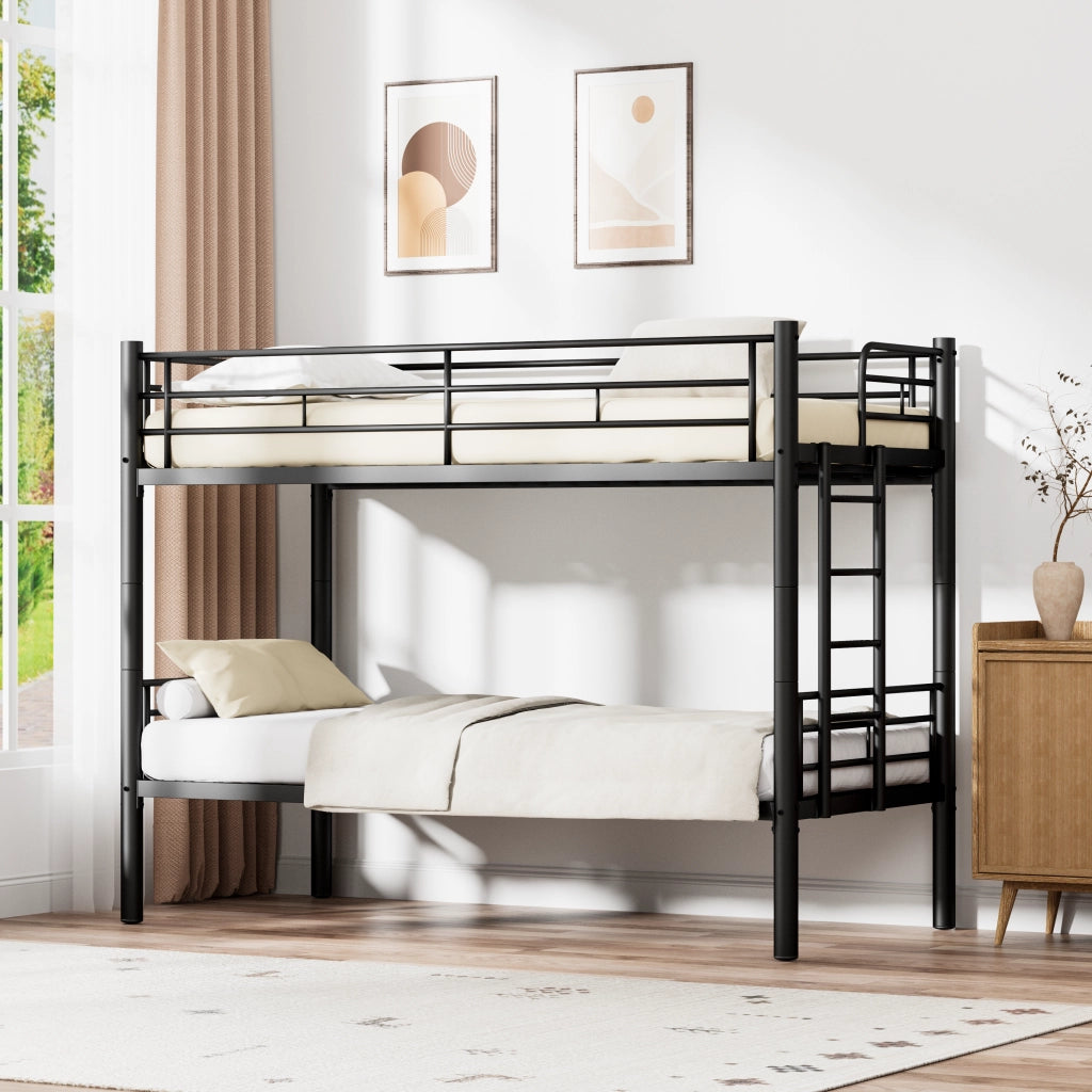 Etagenbett mit Sicherheitsgel?nder metallo nero 90x200 cm