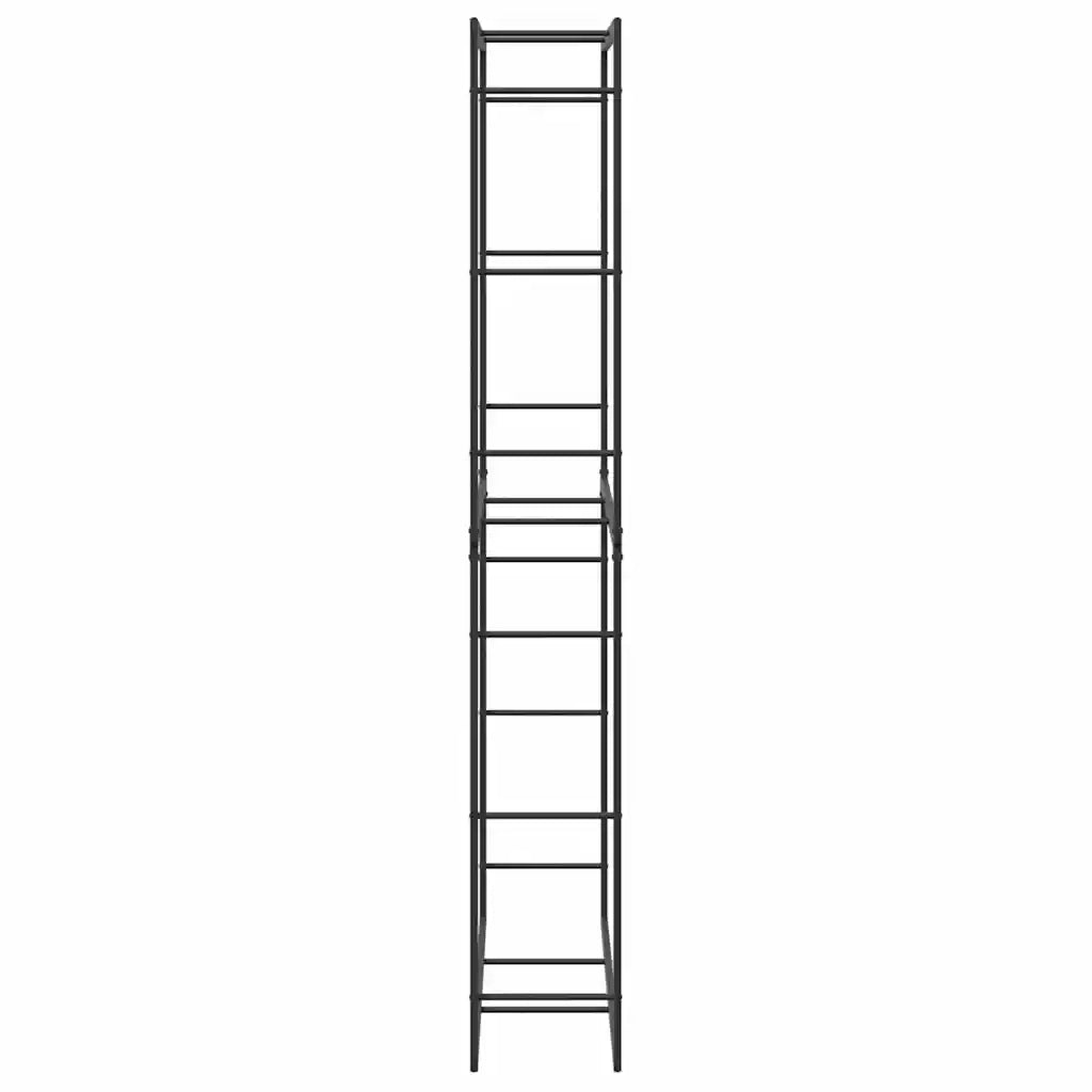 Rastrelliera per Legna da Ardere Nera 100x30x209 cm in Acciaio 4018469