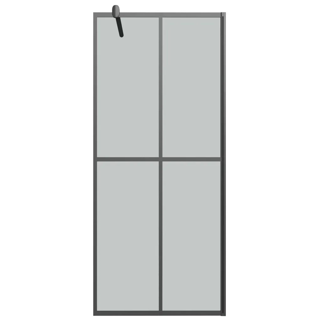 Parete Doccia Walk in Mensola Nera 90x195cm Vetro ESG Alluminio 3185465