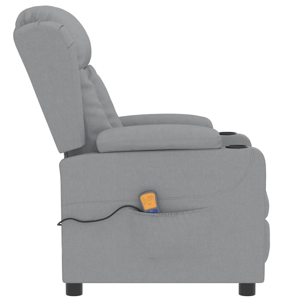 Poltrona Massaggiante in Tessuto Grigio Chiaro