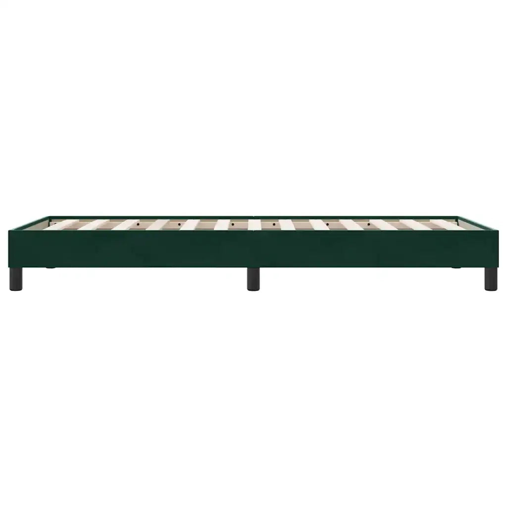 Letto singolo | Letto per adulti | Giroletto a Molle senza Materasso Verde Scuro 90x210 cm Velluto