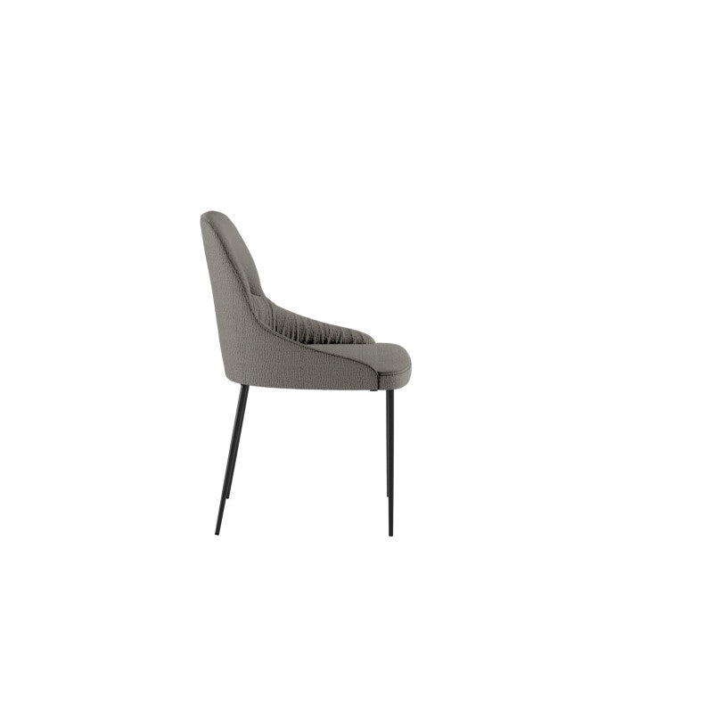 Sedia rivestita in tessuto easy-clean Gambe in metallo verniciato Nero Ginevra 54cm X 63cm H 89cm Stones