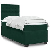 Giroletto a Molle con Materasso Verde Scuro 80x200 cm Velluto 3293077