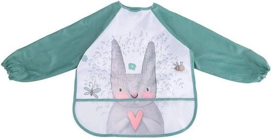 Camicia per neonati con maniche lunghe - Cartoon decorata - Impermeabile - Asciugamano per neonati - Camicia per alimentazione - Abbigliamento per neonati - Giacca resistente alle macchie - Bambino - Modello blu