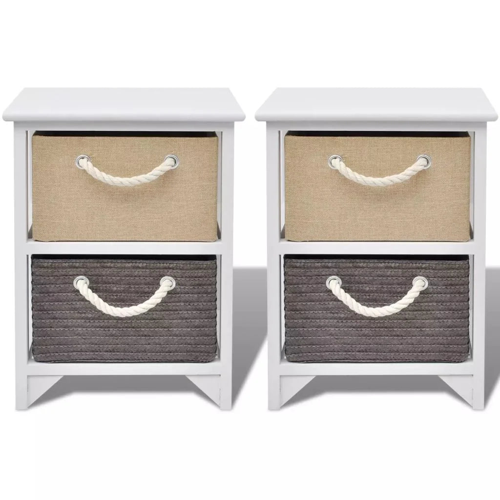 Comodino cassettiera mobili per camera da letto 2 pezzi legno 1402074