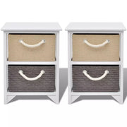 Comodino cassettiera mobili per camera da letto 2 pezzi legno 1402074