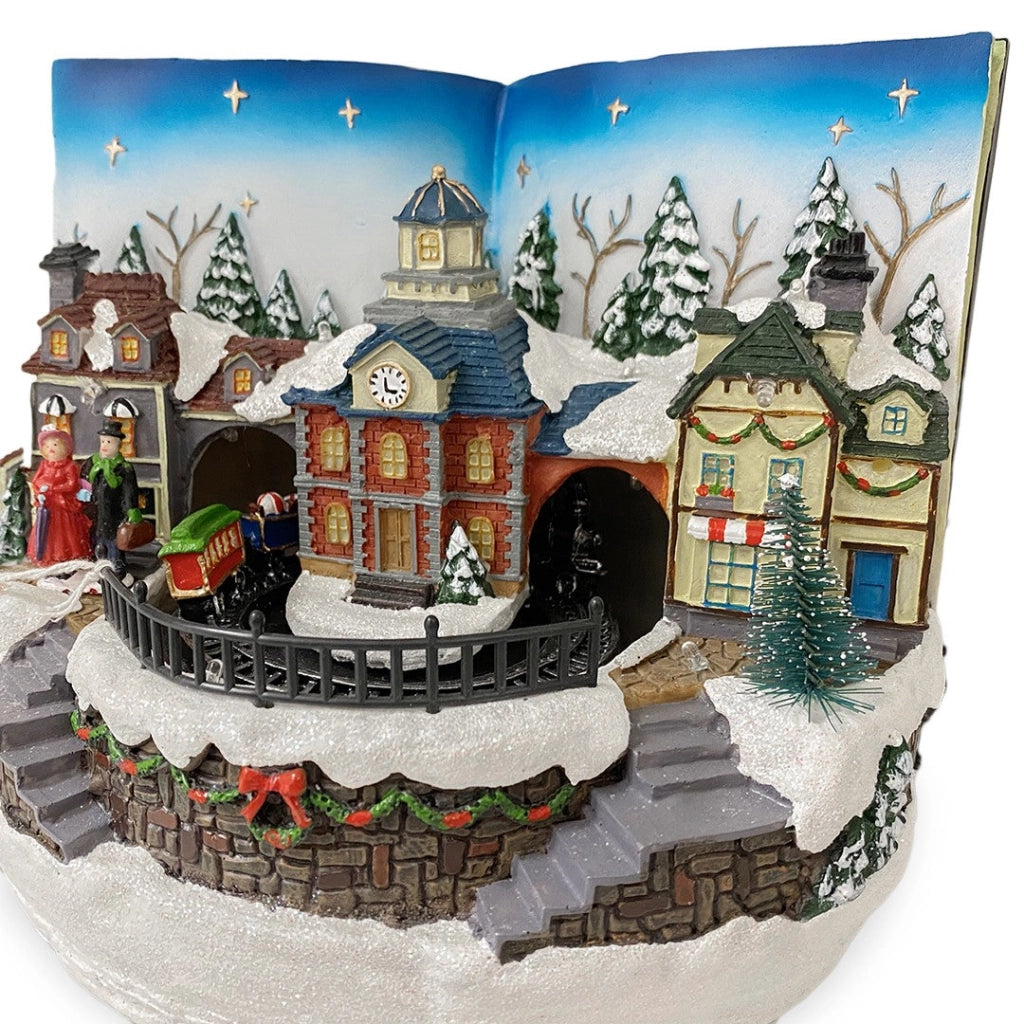 Villaggio Natalizio Libro 18x24 cm con Luci Suoni e Movimento