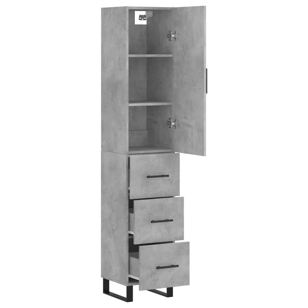 Buffet credenza cassettiera mobiletto mobile contenitore organizer cucina soggiorno salotto alto 34,5 x 34 x 180 cm legno ingegnerizzato grigio 02_0034326