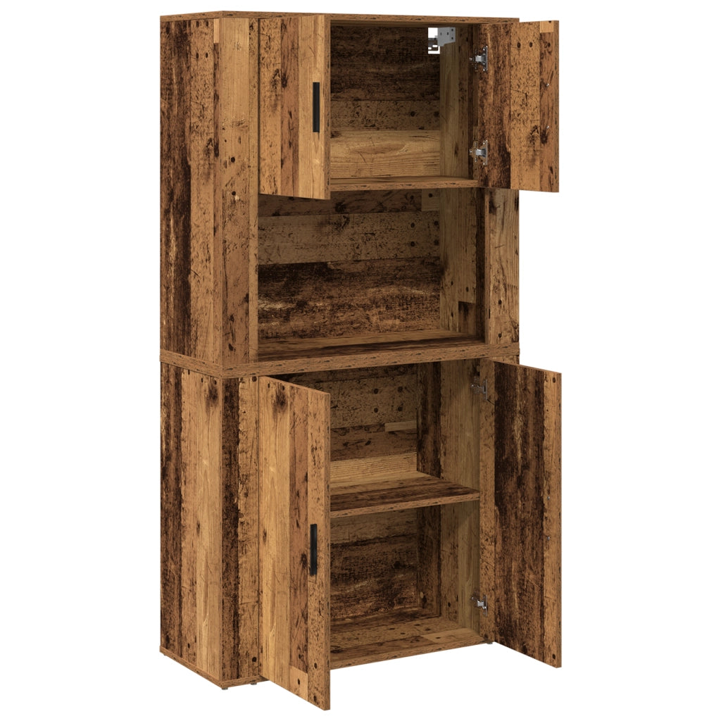 Highboard Legno Vecchio 80x33x150 cm Legno Ingegnerizzato