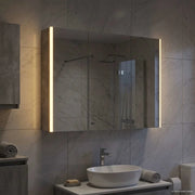 Mobiletto per specchio da bagno Grigio cemento