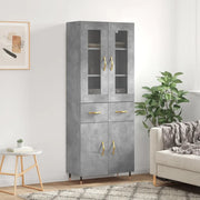 Credenza Grigio Cemento 69,5x34x180 cm in Legno Multistrato 3198517