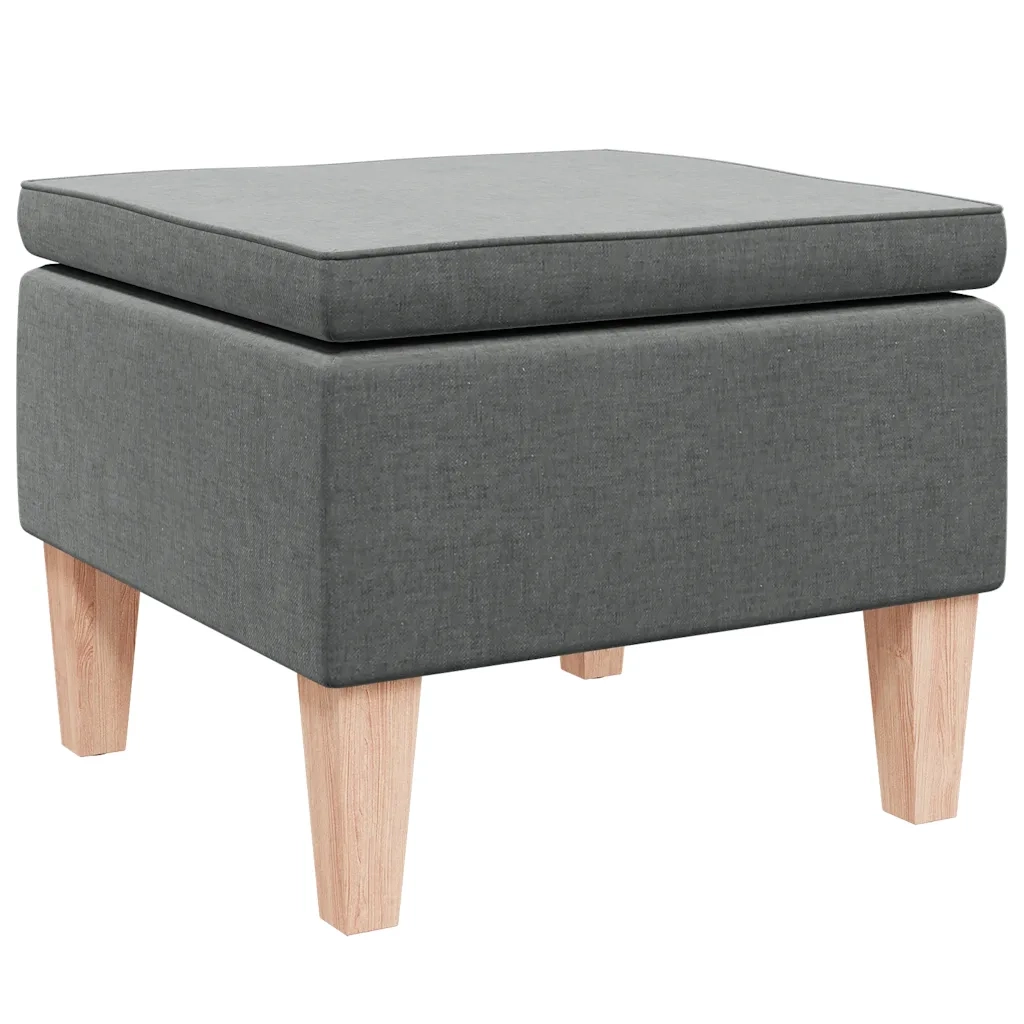 Poggiapiedi con Gambe in Legno Grigio Scuro in Tessuto cod mxl 44826