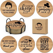 Set di 6 supporti per bicchieri in forma di schiacciato di cipolle, merchandise della serie TV Schitt's Creek, con supporto per bicchieri e contenitore, ideale per salotto, tavolo da pranzo, bar, regalo per fan della serie