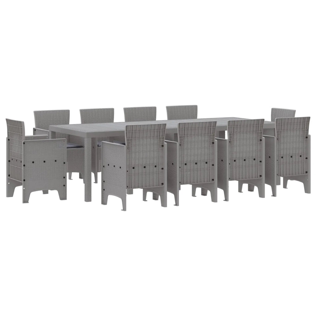 Set da Pranzo per Giardino 11 pcs Grigio chiaro Polipropilene 3378610
