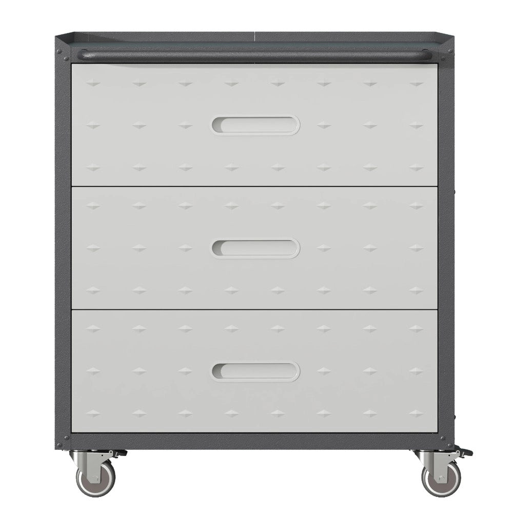 Carrello Portautensili con Cassetti ¨C MINIMAL ¨C Metallo, Nero/Grigio, 75x42x88 cm