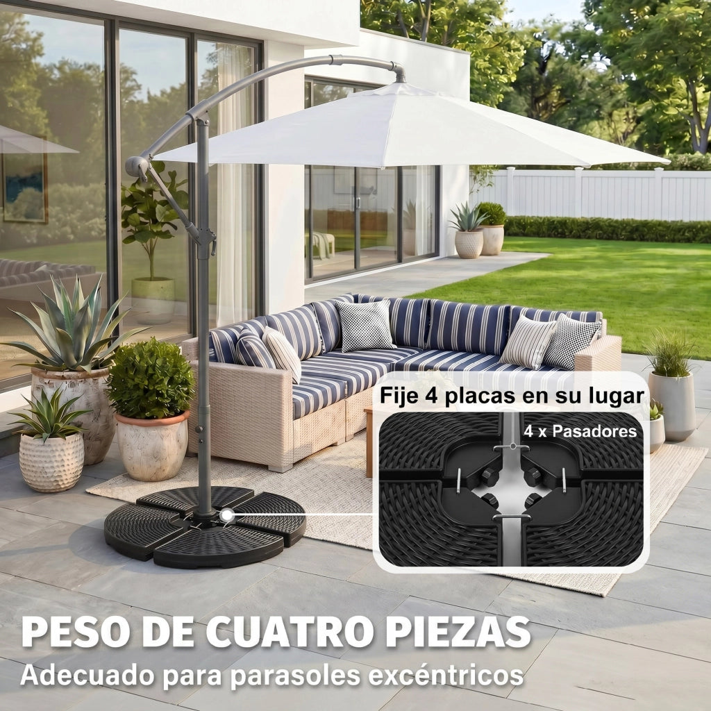 Base per Ombrellone con Sacca per Sabbia o Acqua ¨C zephmum ¨C 68 kg Sabbia / 52 L Acqua Nero